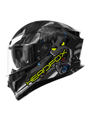 HeadFox Shady Smart Bluetooth Helmet  Full Face with Voice Assistant & LED Blinker