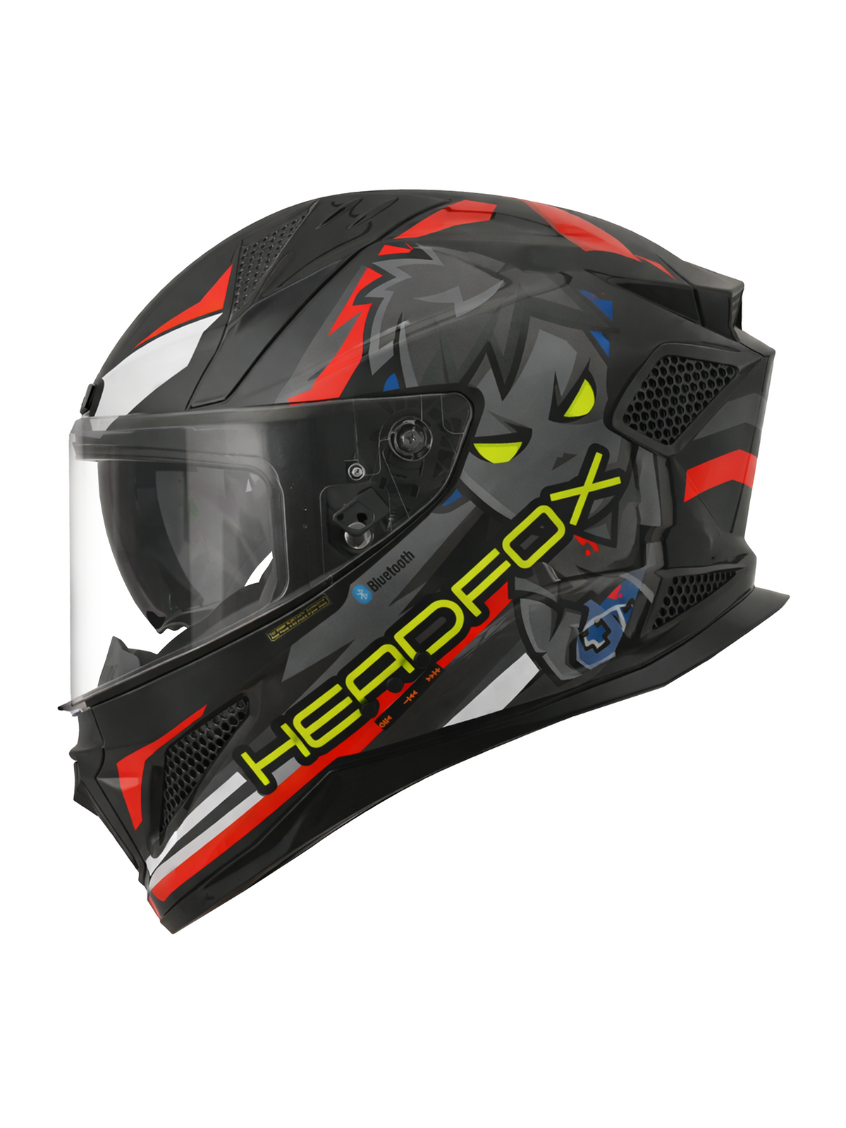 HeadFox Shady Smart Bluetooth Helmet  Full Face with Voice Assistant & LED Blinker