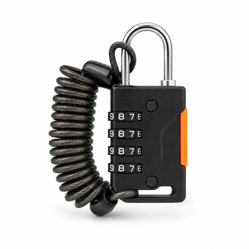 Helmet Lock for Mens Bike | 4 Digit Combination Cable Lock for Scooter