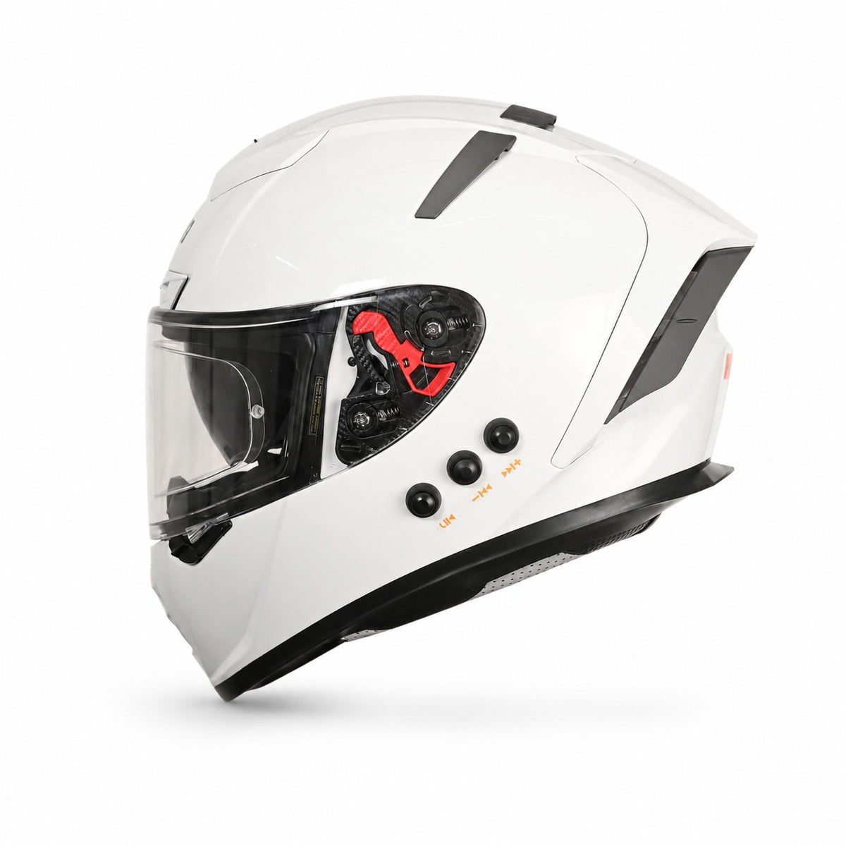 H4 BRO1 Gloss White Smart Bluetooth Full-face Double Visor Helmet