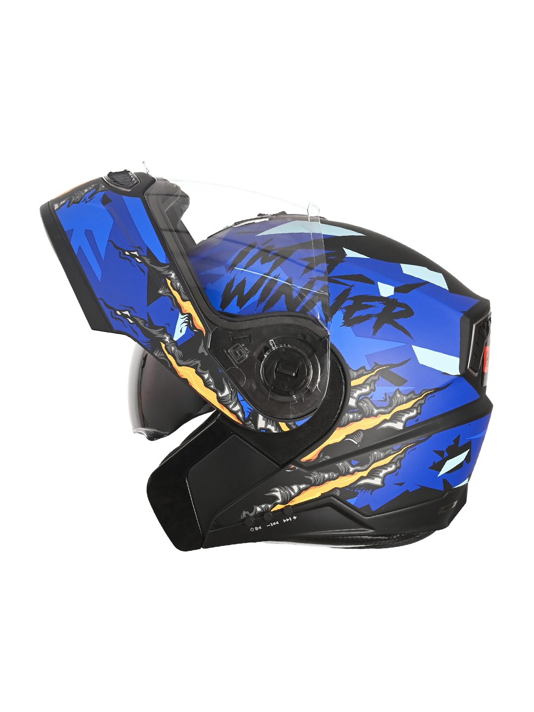 N2 Air Winner Matt Blue Smart Bluetooth Flip-up Double Visor Helmet
