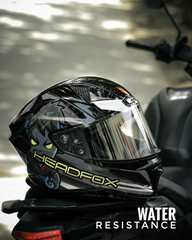 HEADFOX N2 Flash Shady Smart Bluetooth Full Face Helmet for Man & Women for Sports Bike with Aircraft Light, Noise Cancellation, Voice Assistance & GPS