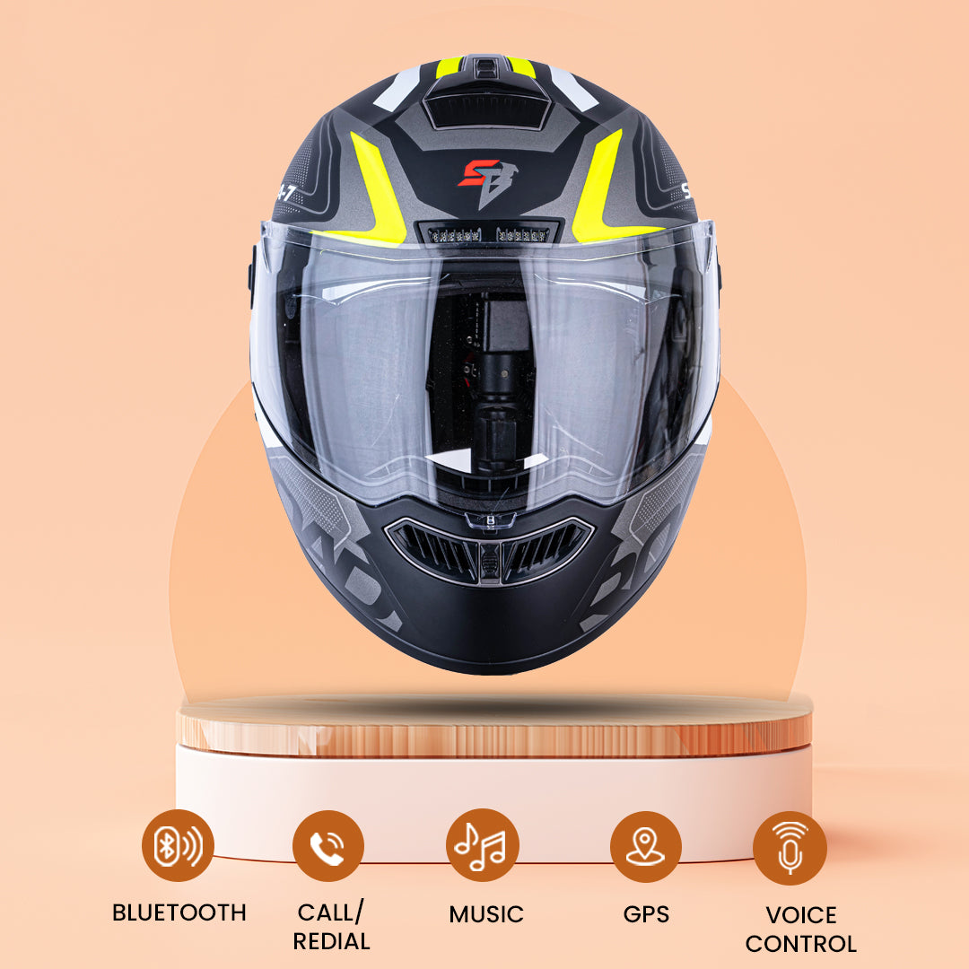N2 Air Road Yellow Smart Bluetooth Flip-up Single Visor Helmet