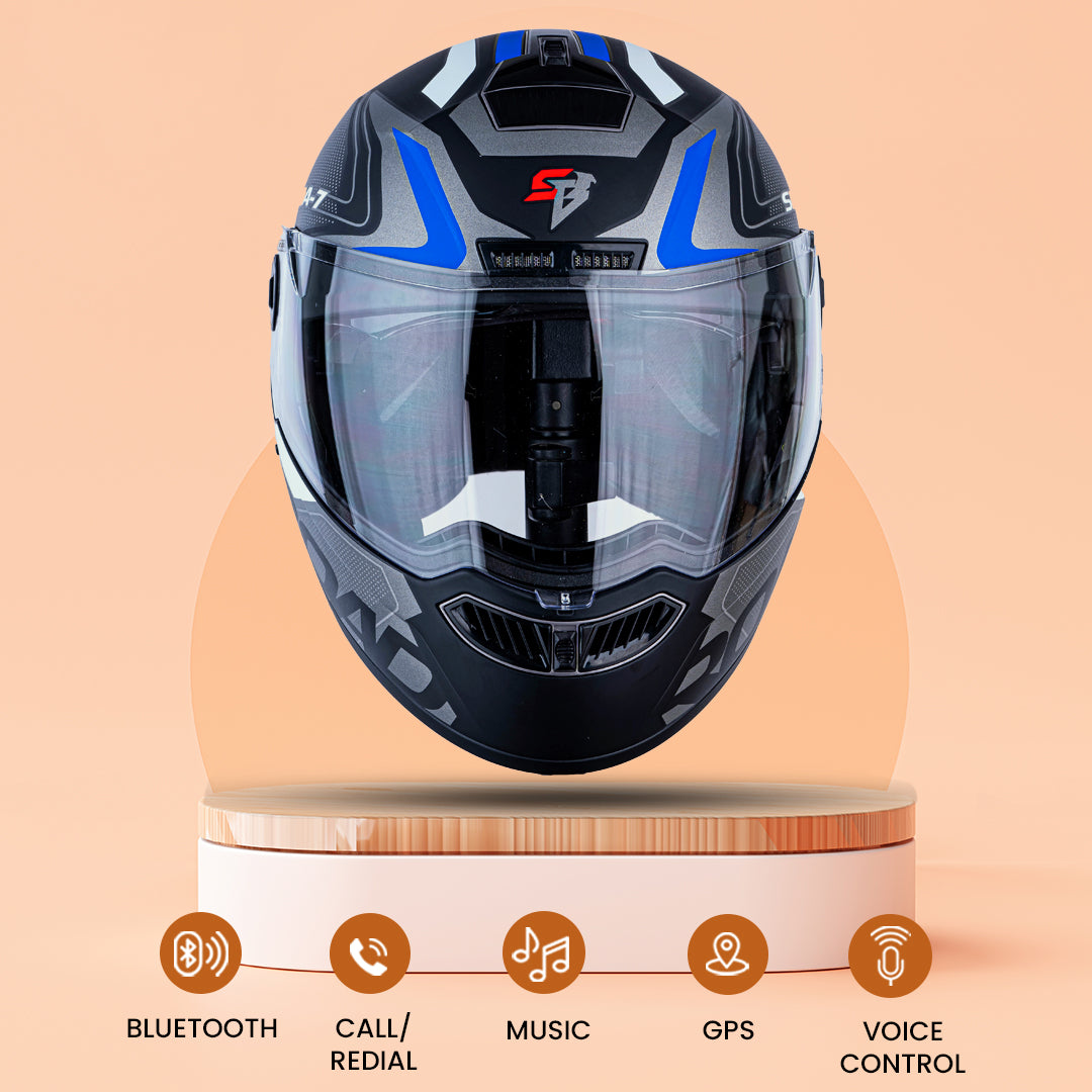 N2 Air Road Blue Smart Bluetooth Flip-up Double Visor Helmet
