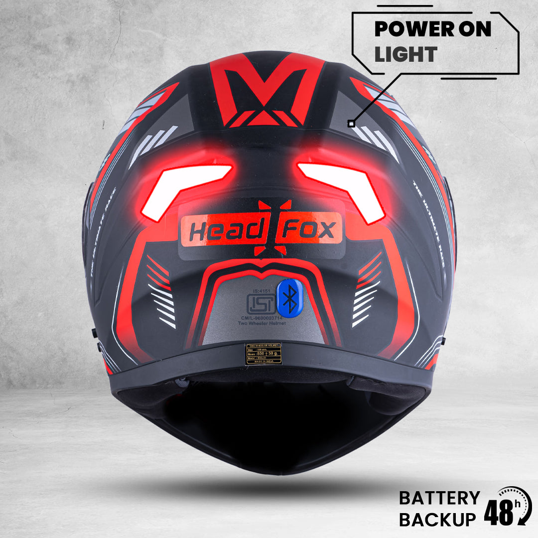 N2 Raptor Ultimate Red Smart Bluetooth Full-Face Single Visor Helmet