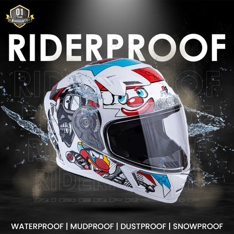 N2 Raptor Comic white Smart Bluetooth Full-Face Single Visor Helmet