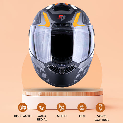 N2 Air Road Orange Smart Bluetooth Flip-up Single Visor Helmet