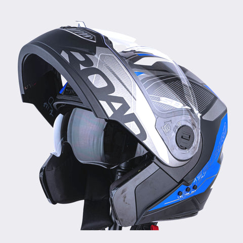 N2 Air Road Blue Smart Bluetooth Flip-up Double Visor Helmet